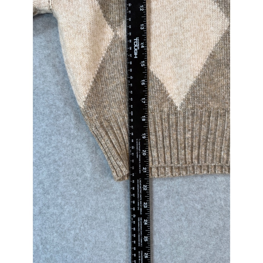 Pringle of Scotland H&M Small Argyle Sweater Preppy Wool Blend Mock Neck - Picture 3 of 7